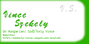 vince szekely business card